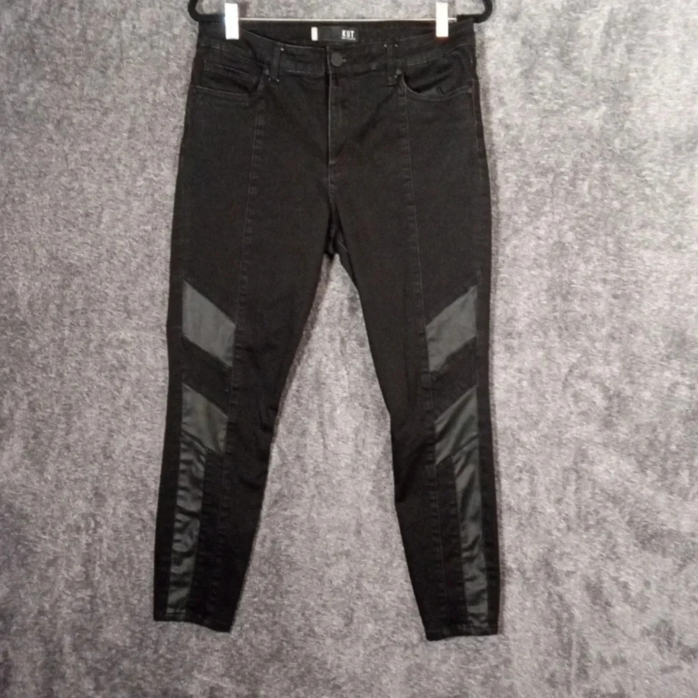Kut from the cloth Donna High rise ankle skinny motto style size 12 women